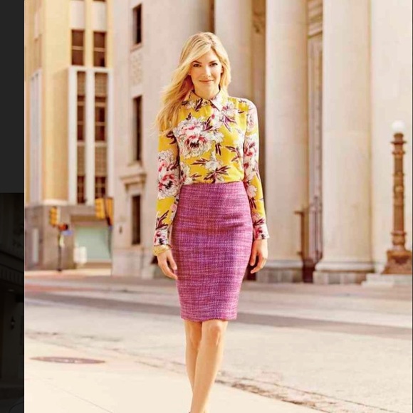 Liz Claiborne tweed wool blend lined skirt 8 - Picture 1 of 5